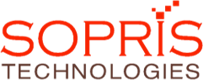 A green background with red letters that say " sopra technology ".